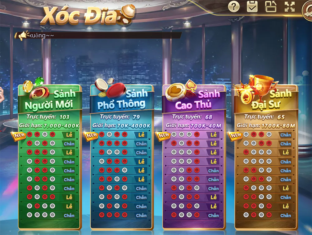 chơi xóc đĩa online trực tuyến 3
